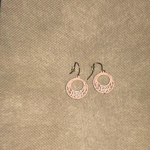 Elegant Pink Circular Earrings